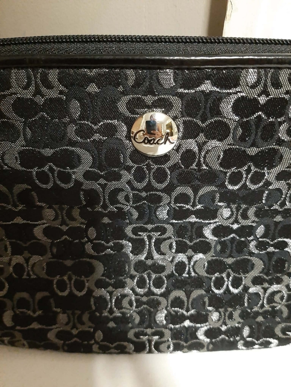 COACH Optic Metallic Mini Signature Logo Cosmetics Case - Picture 2 of 7